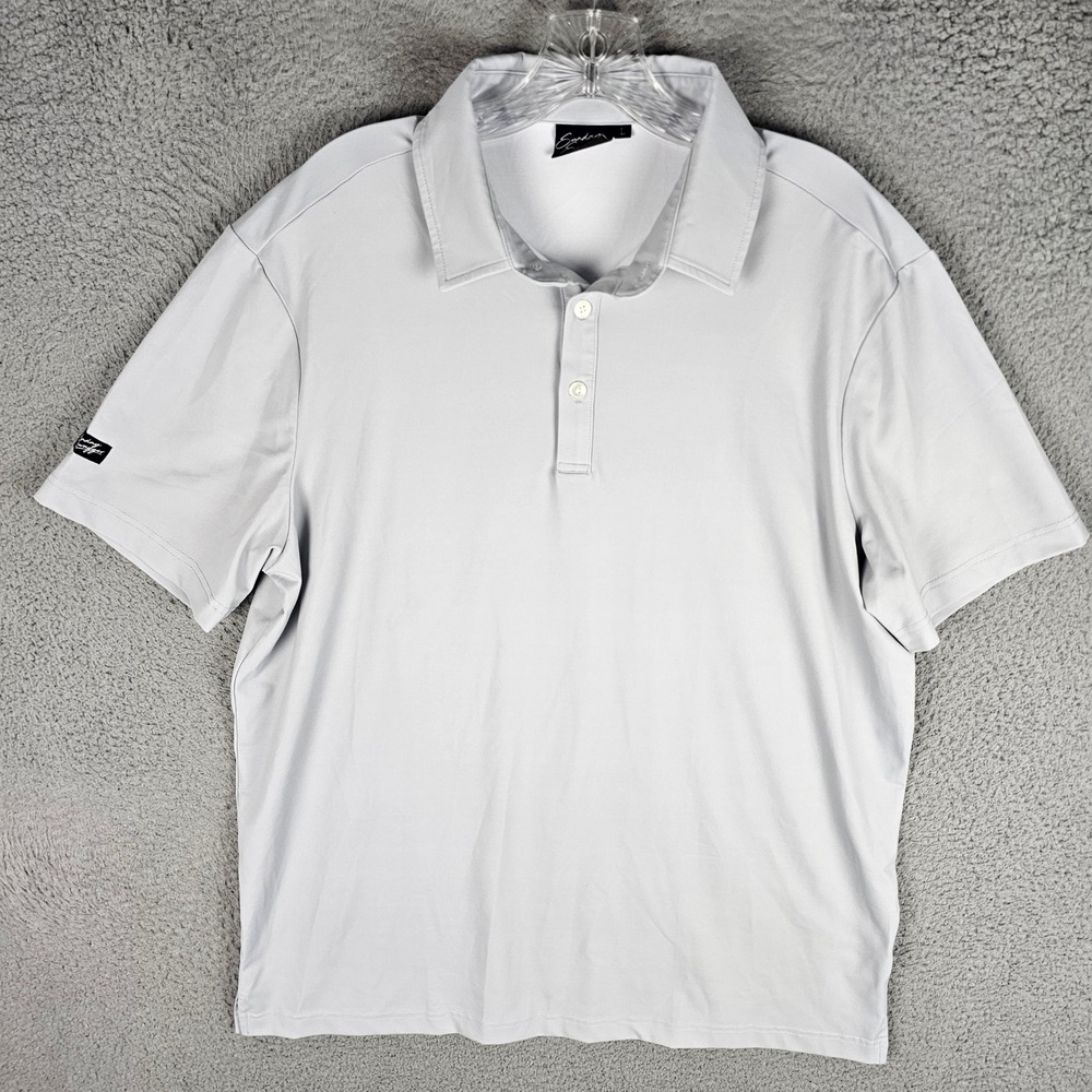 Sunday Swagger Polo Shirt Mens L Grey Short Sleeve Performance Stretch